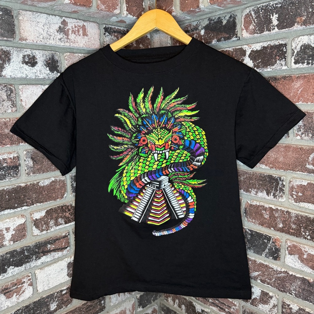 Mexico Aztec serpent deity Quetzalcoatl Color Graphic Short Sleeve Tee
